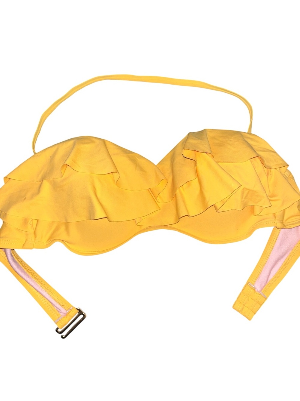 Yellow Ruffle Bikini Top
